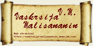 Vaskrsija Mališananin vizit kartica
